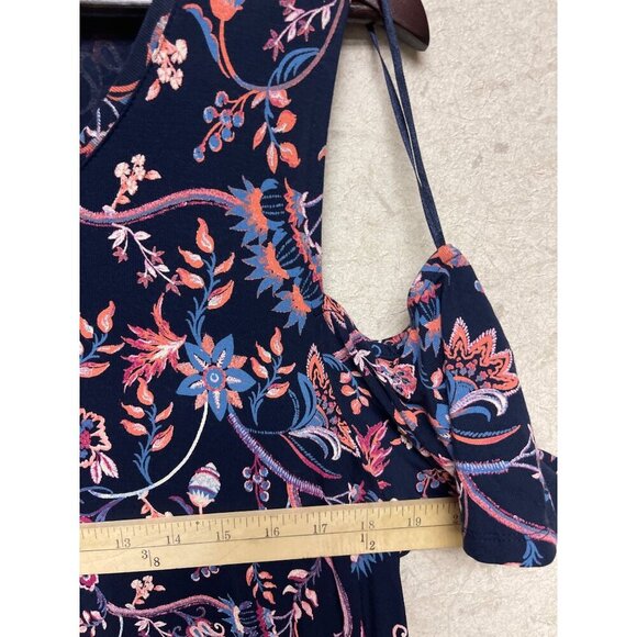 NEW! Style & CO Women's Flip Flop Blue Floral Cold Shoulder Dress Size 1X - Picture 7 of 11